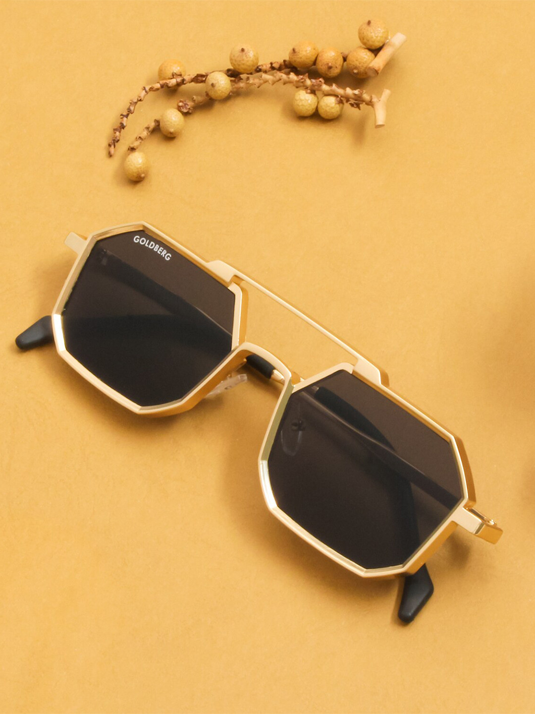 Buy Gold Berg Aviator Sunglasses With UV Protected Lens GBS 22033_C2