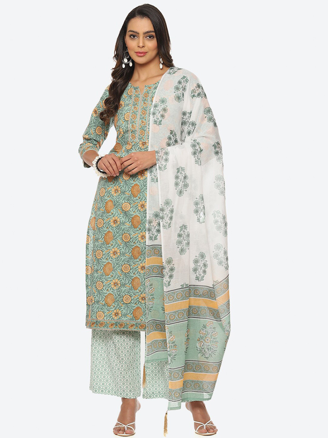 Buy Biba Floral Printed Unstitched Dress Material Dress Material for