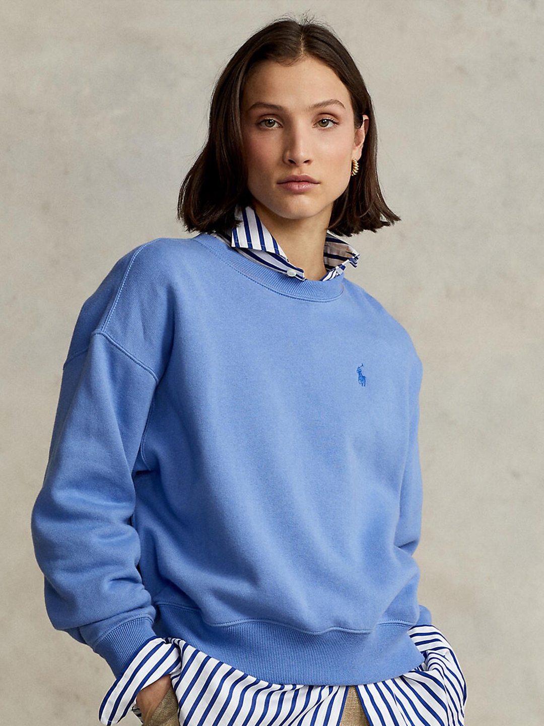 Buy Polo Ralph Lauren Women Embroidered Relaxed Fit Fleece Sweatshirt ...