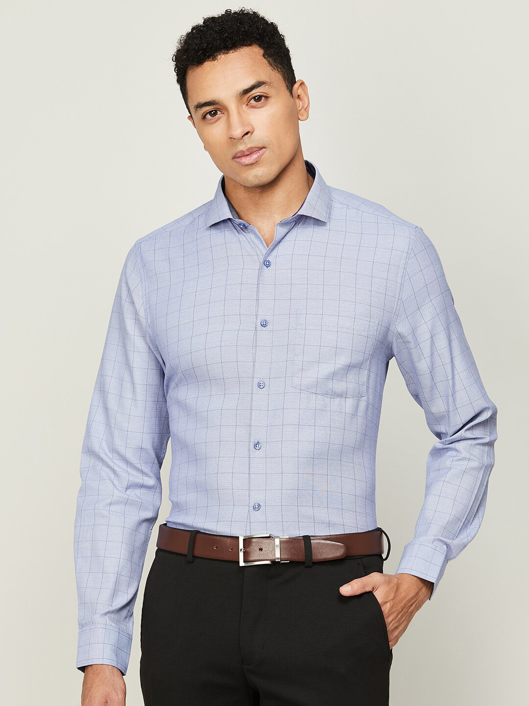 Buy CODE By Lifestyle Men Checked Cotton Formal Shirt - Shirts for Men ...