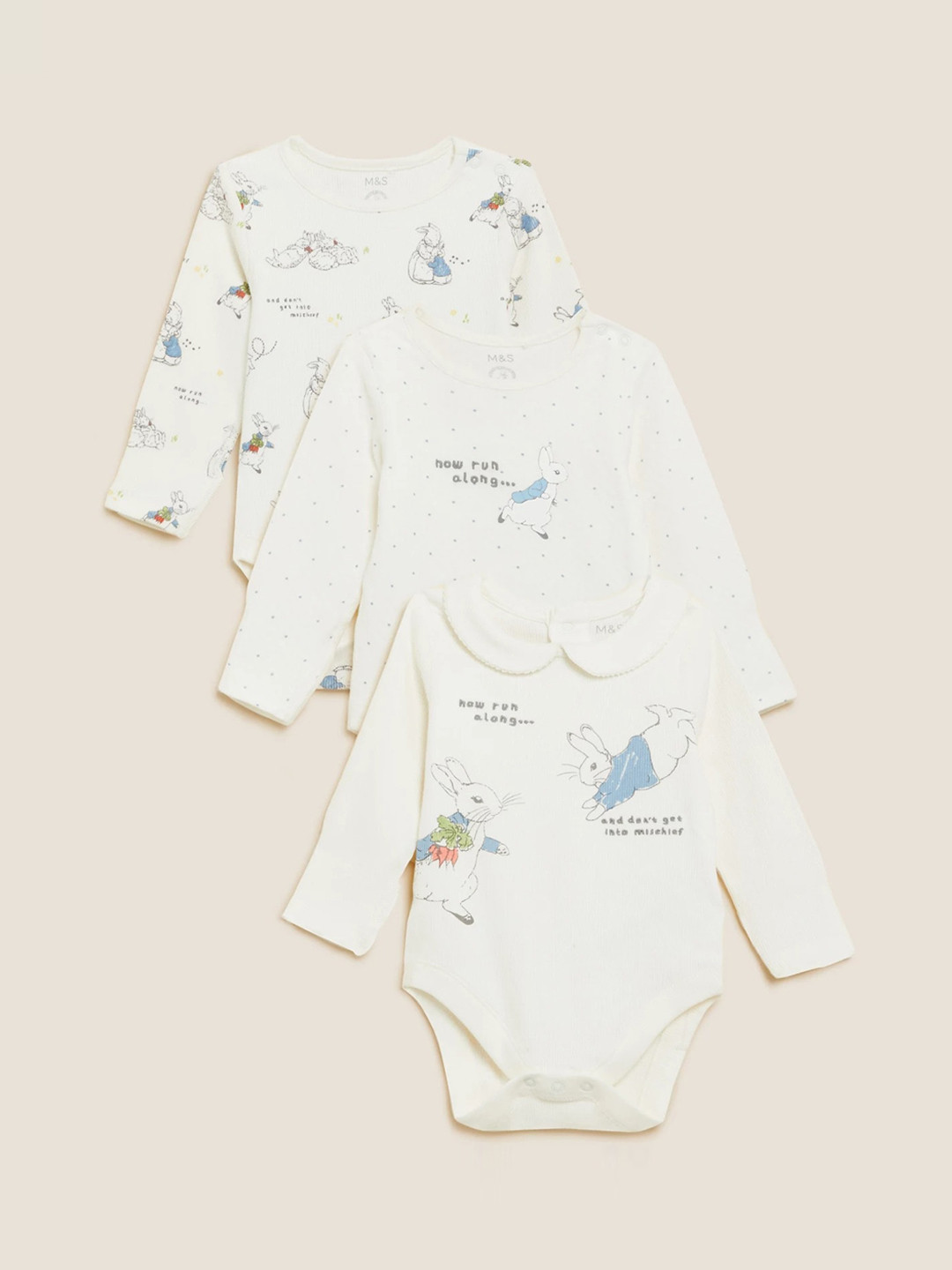 Buy Marks & Spencer Infants Pack Of 3 Cotton Bodysuits Bodysuit for