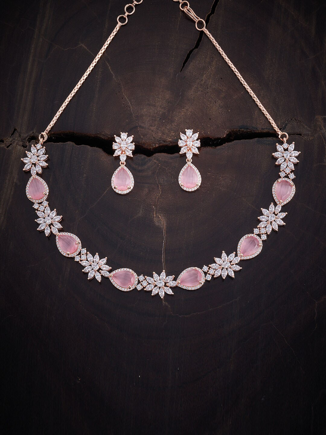 Buy Kushal's Fashion Jewellery Rose Gold Plated & CZ Studded Jewellery