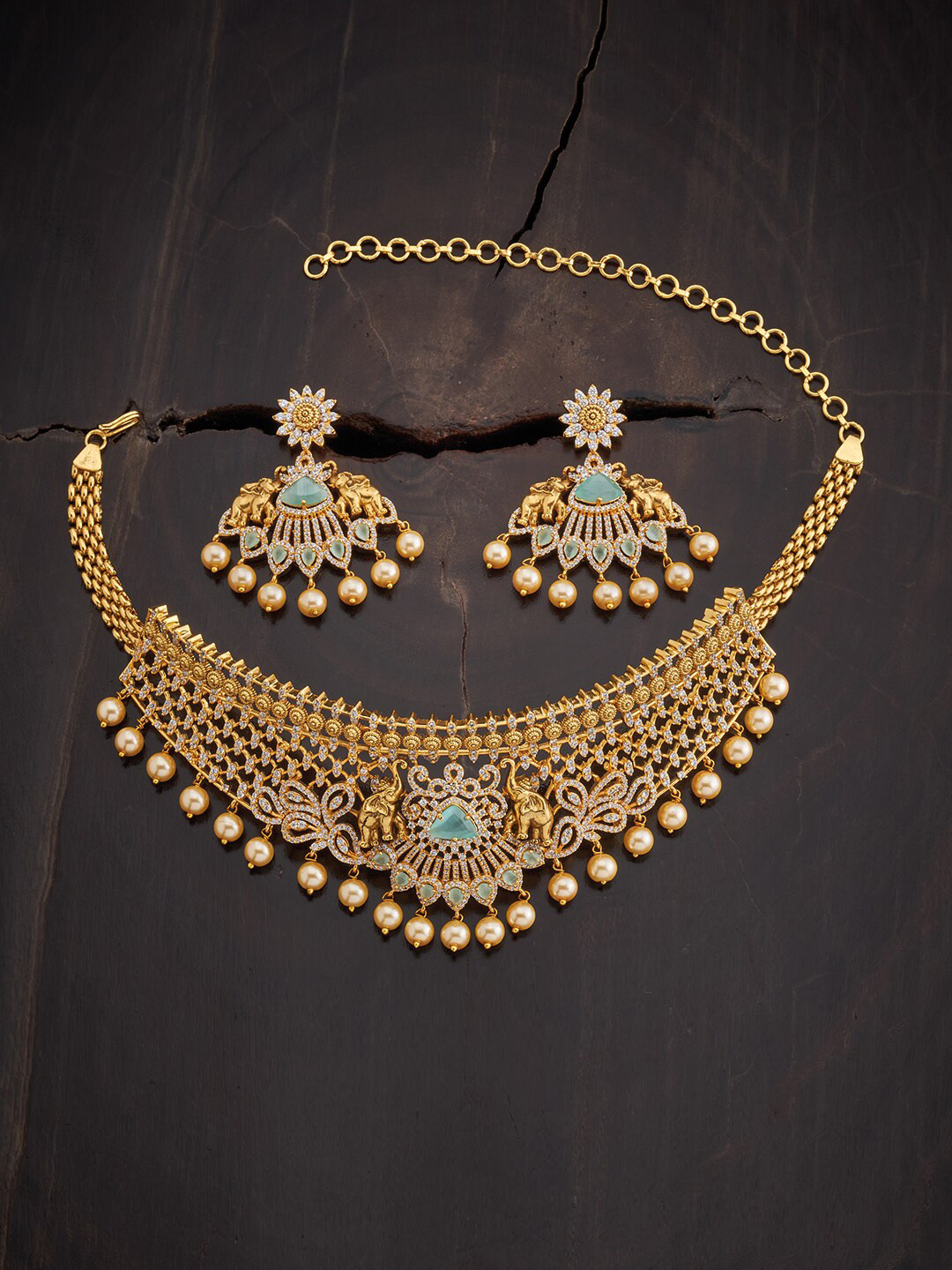 Buy Kushal's Fashion Jewellery Gold Plated Stone Studded Jewellery Set Jewellery Set for Women