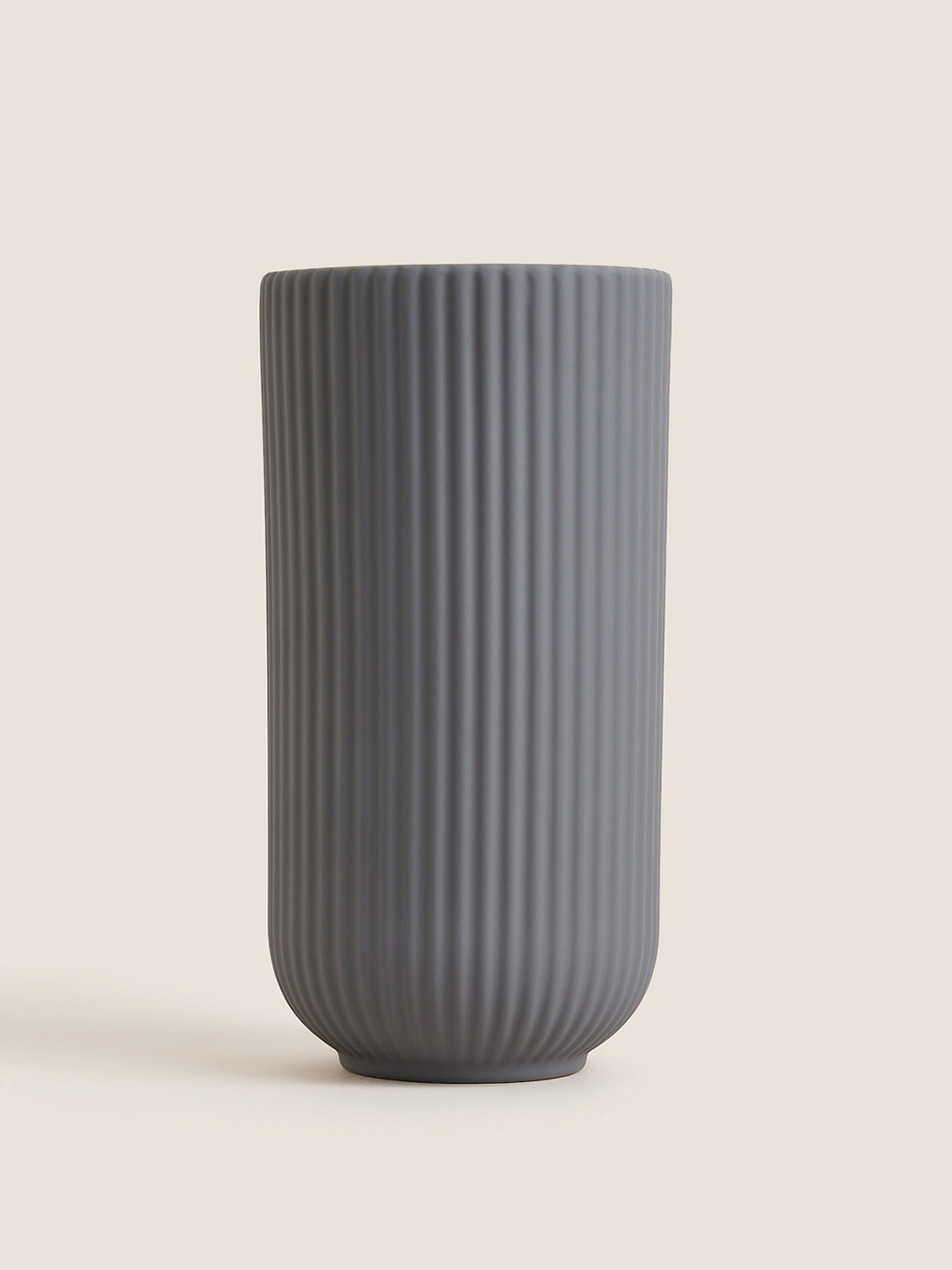 Buy Marks & Spencer Ridged Grey Textured Ceramic Vase Vases for