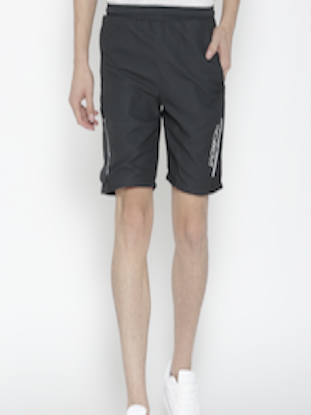 Buy Sweet Dreams Men Charcoal Grey Solid Regular Fit Sports Shorts ...
