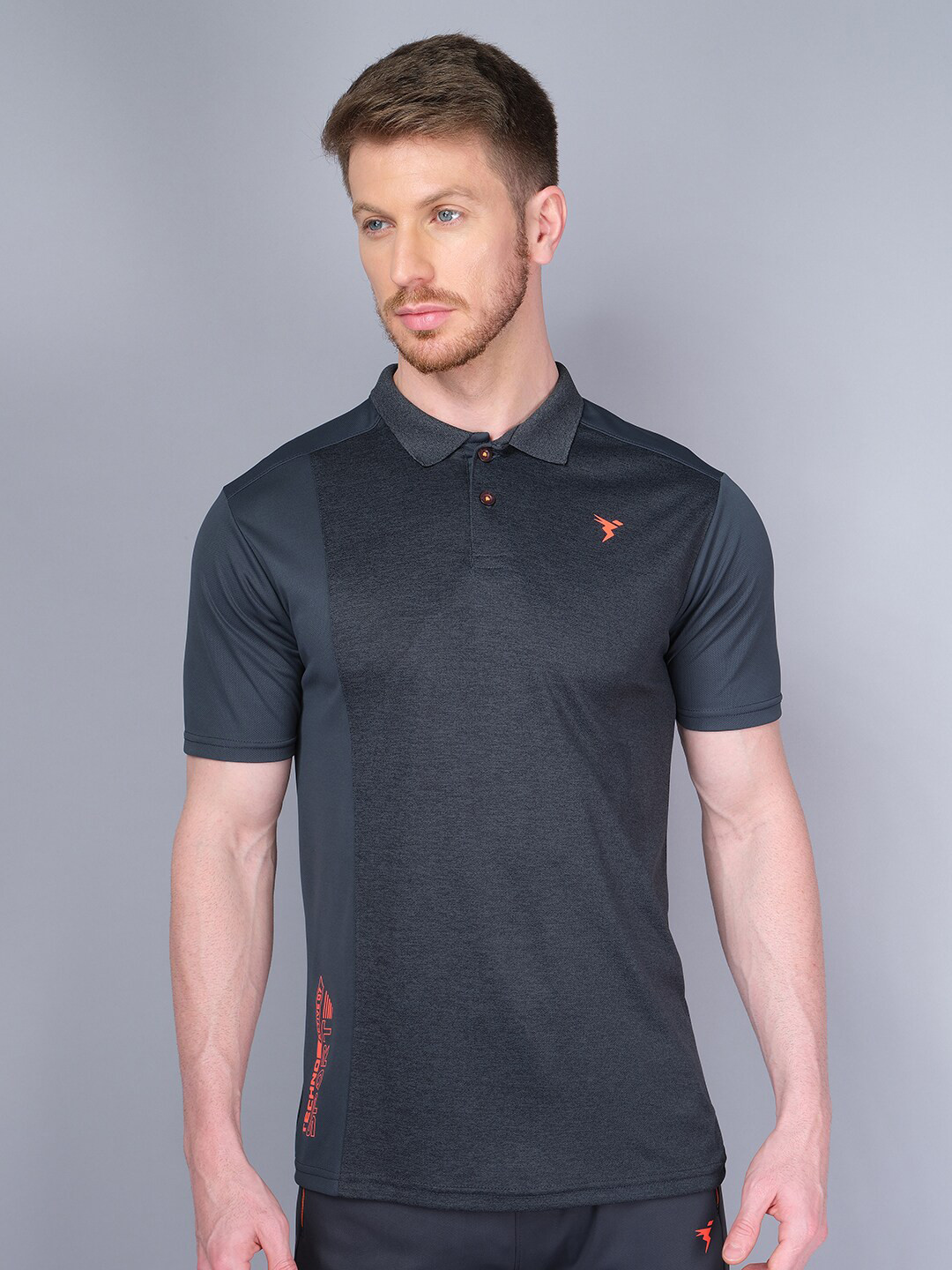 Buy Technosport Men Polo Collar Antimicrobial Active T Shirt Tshirts