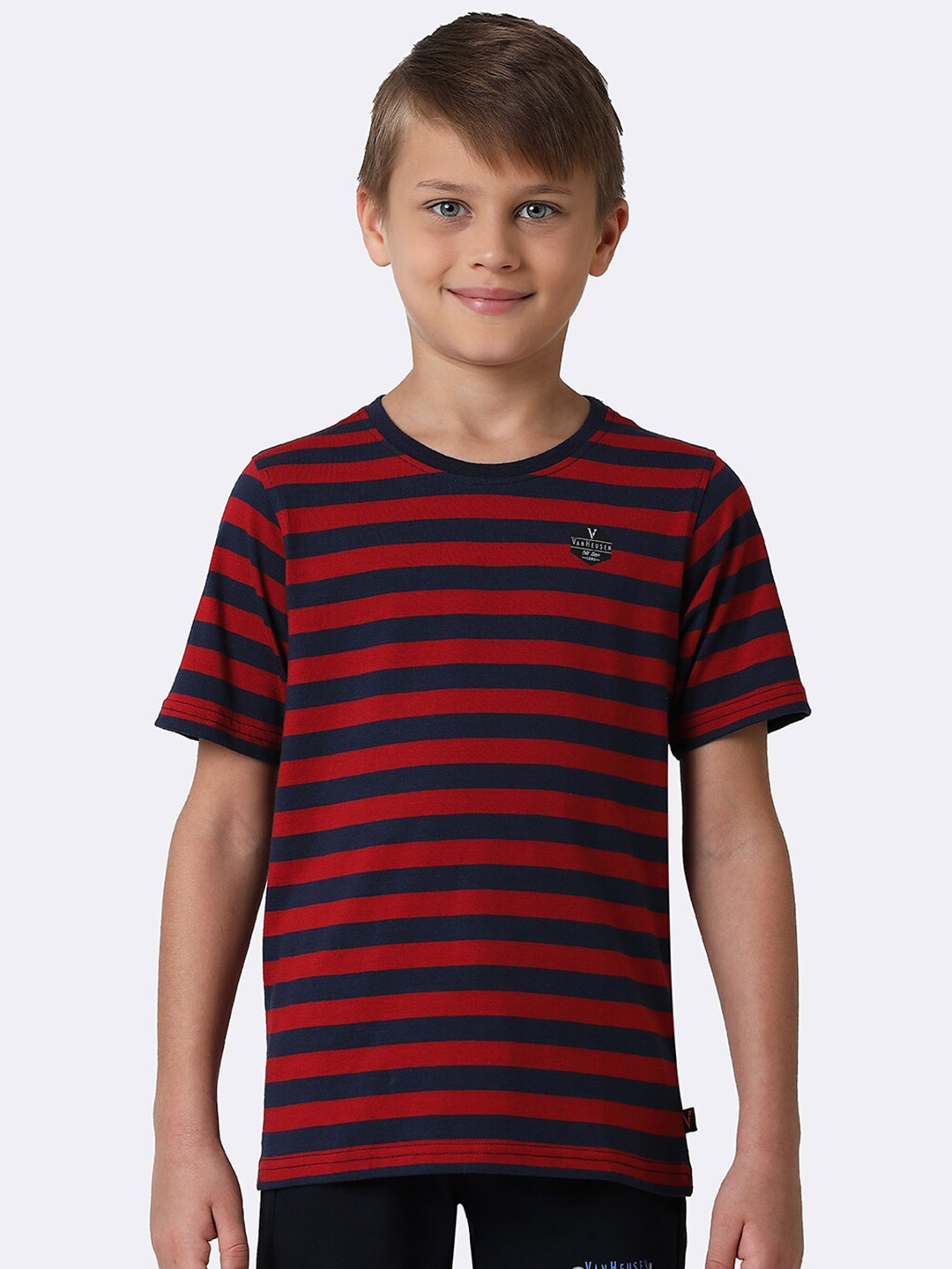 Buy Van Heusen Boys Nautical Round Neck Striped Cotton T Shirt ...
