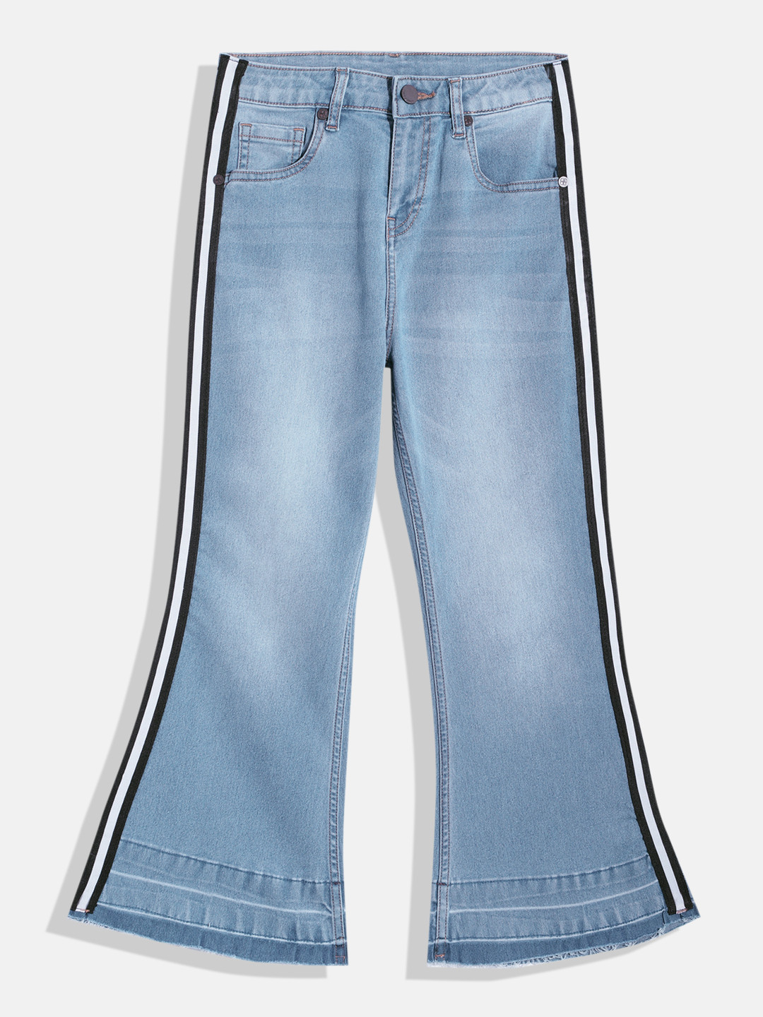 Buy HERE&NOW Girls Loose Fit Flared High Rise Stretchable Jeans Jeans