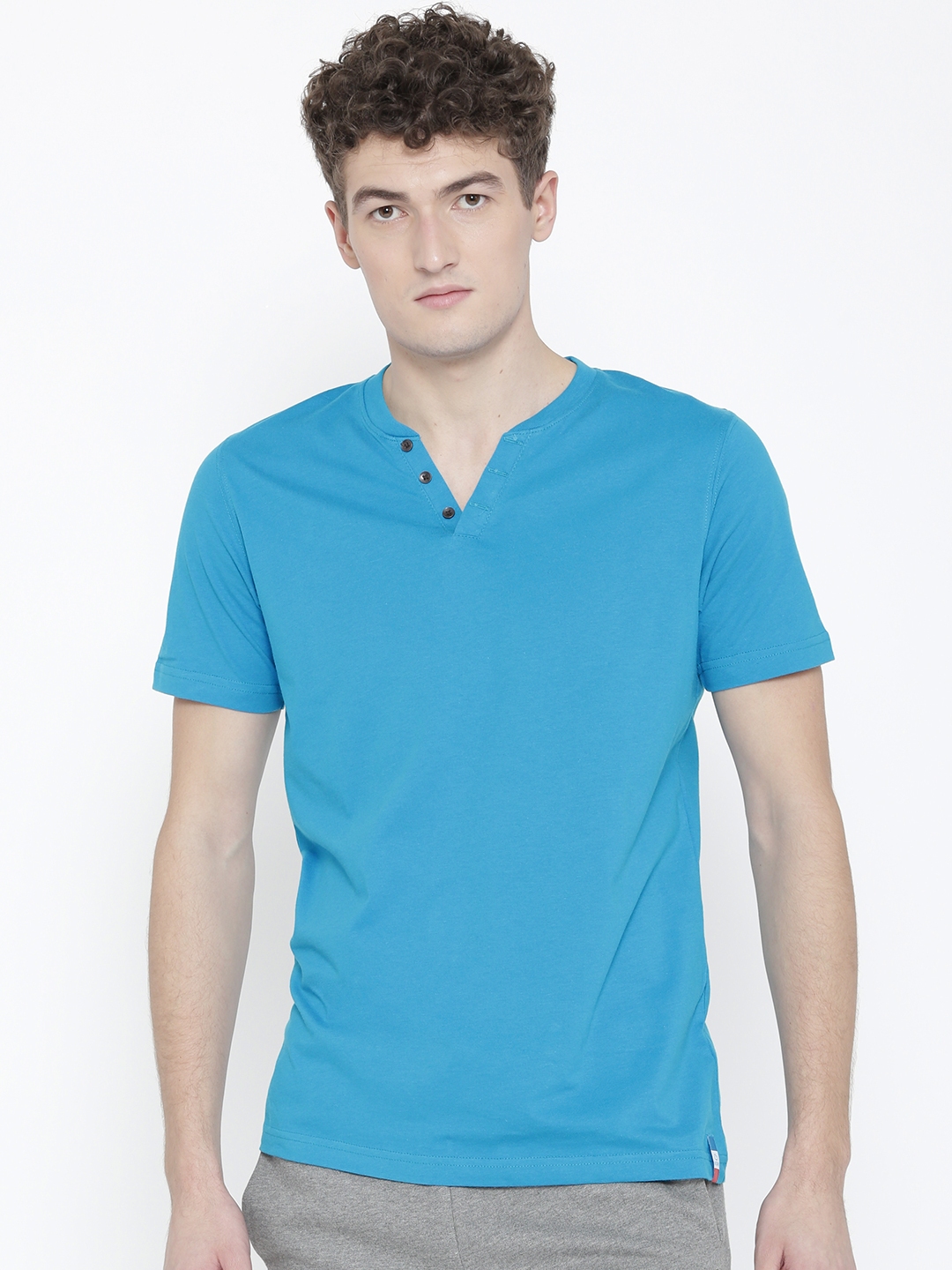 Buy Sweet Dreams Men Blue Solid V Neck Lounge T Shirt F MT 0282D ...