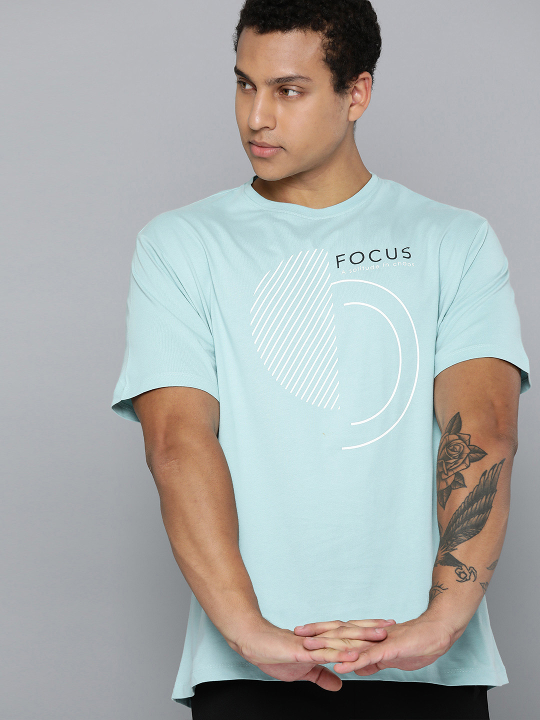 Buy HRX By Hrithik Roshan Printed Pure Cotton Yoga T Shirt Tshirts