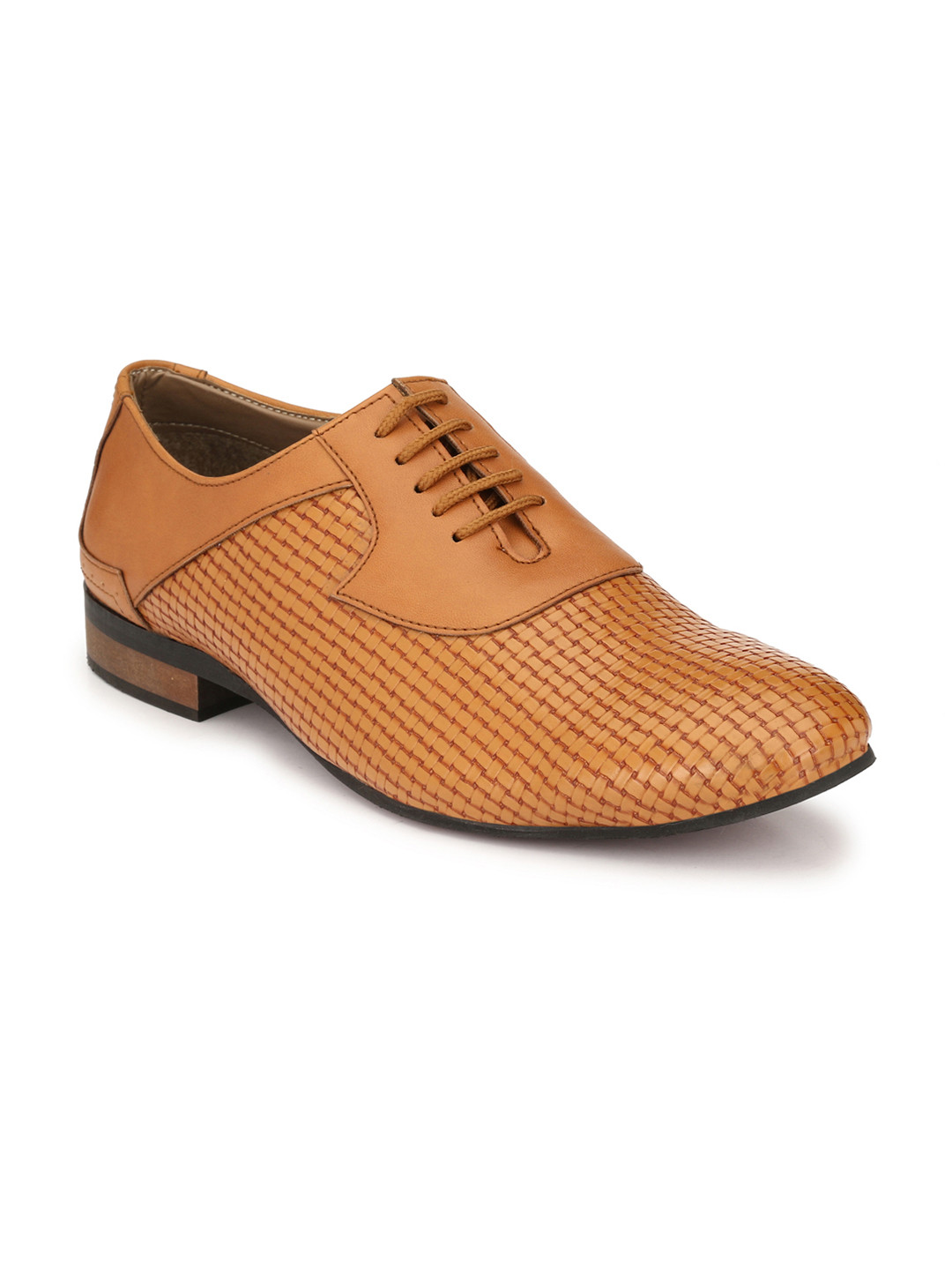 Buy El Paso Men Tan Brown Textured Oxfords Formal Shoes for Men
