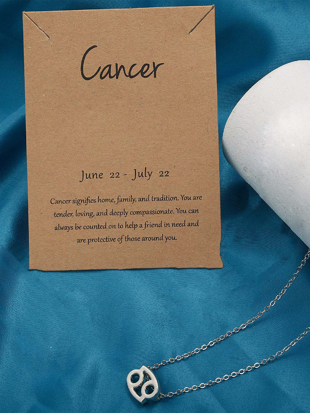 Buy Pinapes Star Sign Cancer Silver Plated Enamelled Chain - Necklace ...