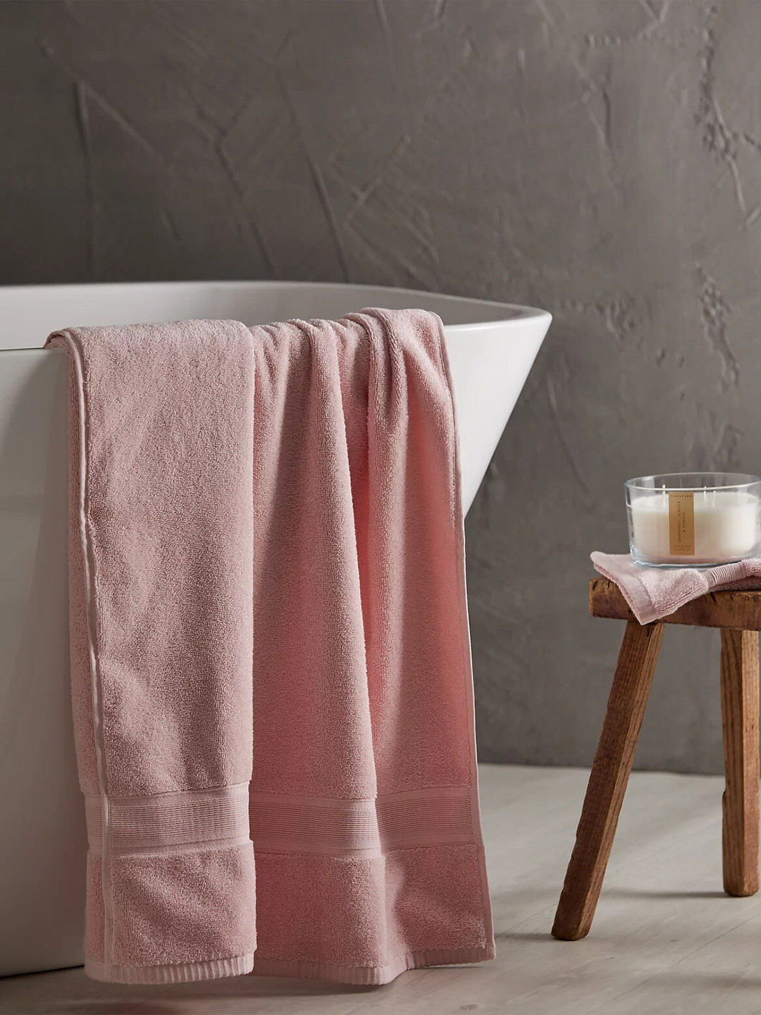 Buy Marks & Spencer Pink 550 GSM Super Soft Pure Cotton Bath Towel