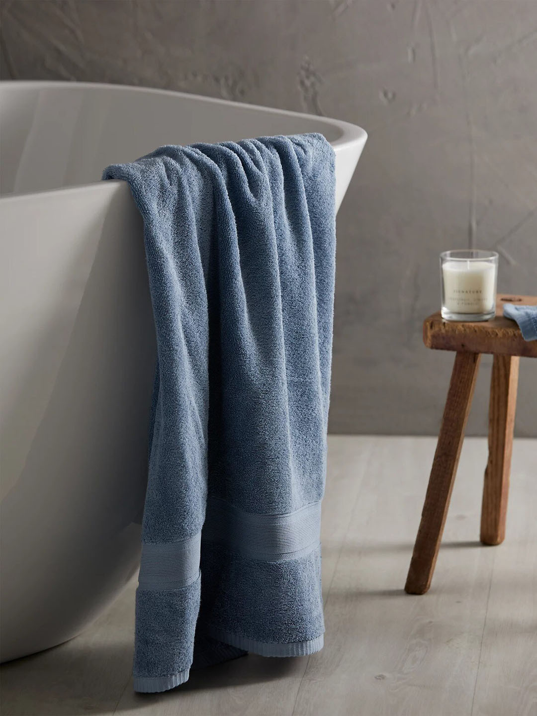 Buy Marks & Spencer Blue 600 GSM Super Soft Pure Cotton Bath Towel