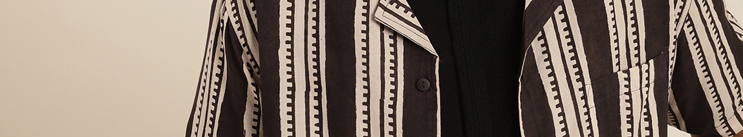 Buy Taavi Men Bagru Pure Cotton Opaque Striped Casual Shirt - Shirts ...