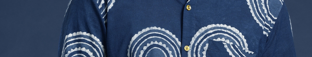 Buy Taavi Pure Cotton Ethnic Motifs Printed Indigo Shirt - Shirts for ...