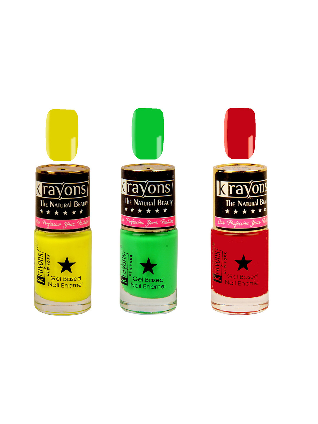 Buy Krayons Set Of 3 The Natural Beauty Gel Based Long Lasting Nail Enamel 6 Ml Each Nail