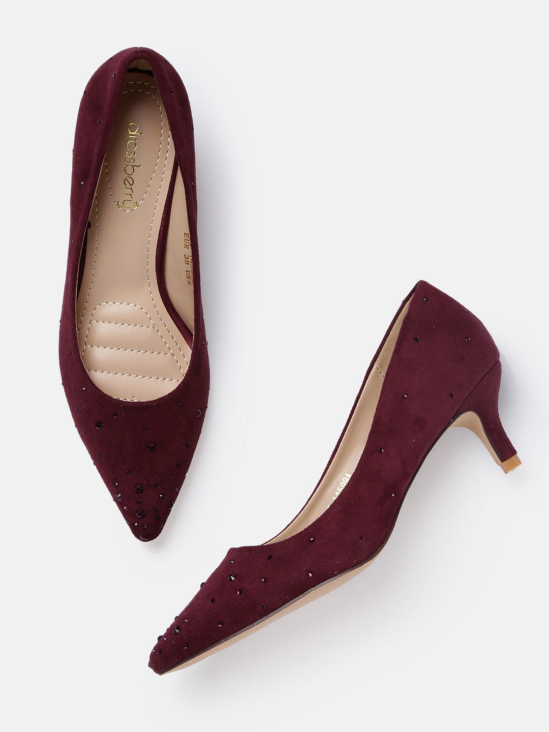 Buy DressBerry Women Maroon Solid Pumps Heels for Women 2178839 Myntra