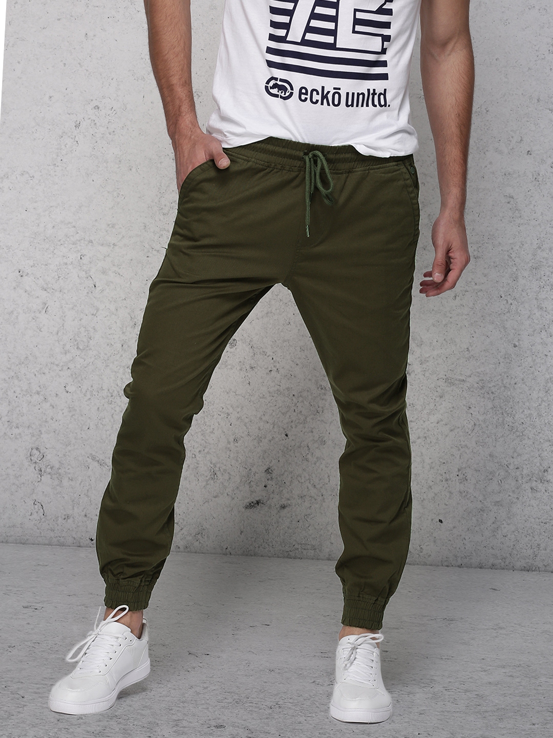 ivoc olive solid joggers