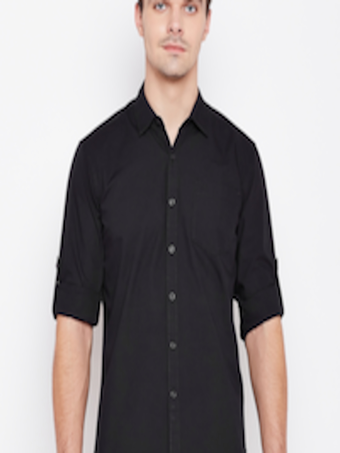 Buy Lee Men Black Super Slim Fit Solid Casual Shirt - Shirts for Men ...
