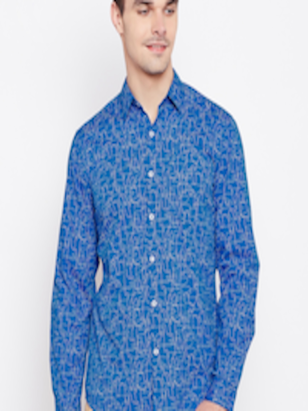 Buy Lee Men Blue Regular Fit Printed Casual Shirt - Shirts for Men ...