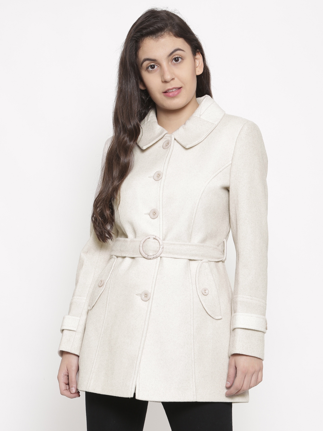 Buy Duke Women Cream Coat - Coats for Women 2180171 | Myntra