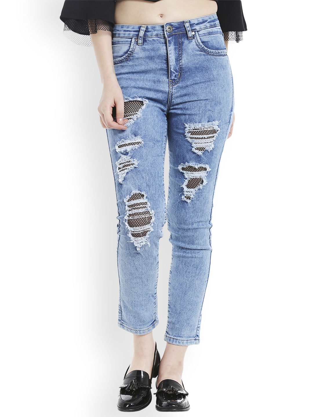 highly distressed jeans womens