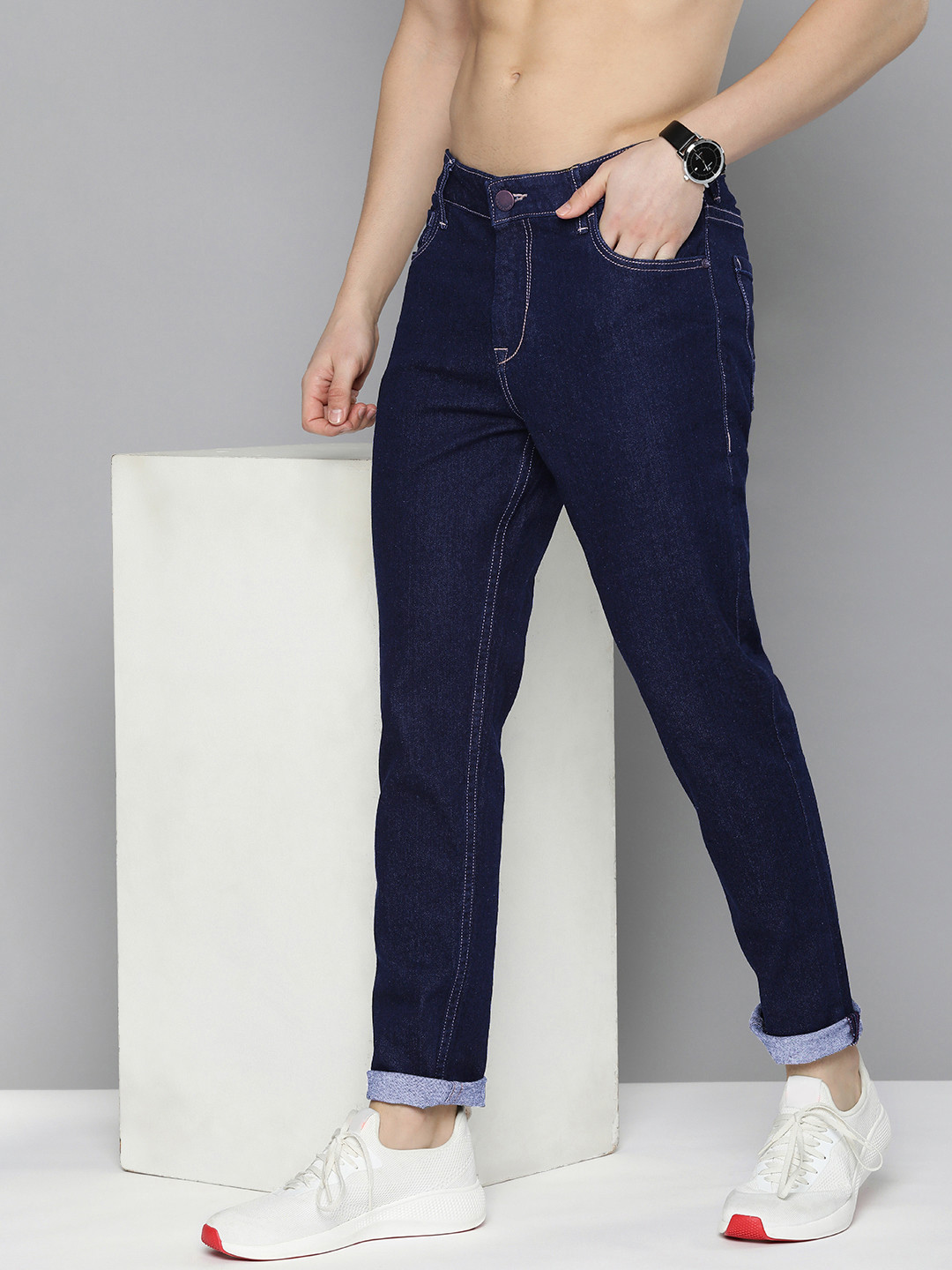 Elastic mid-rise men's jeans main image 1