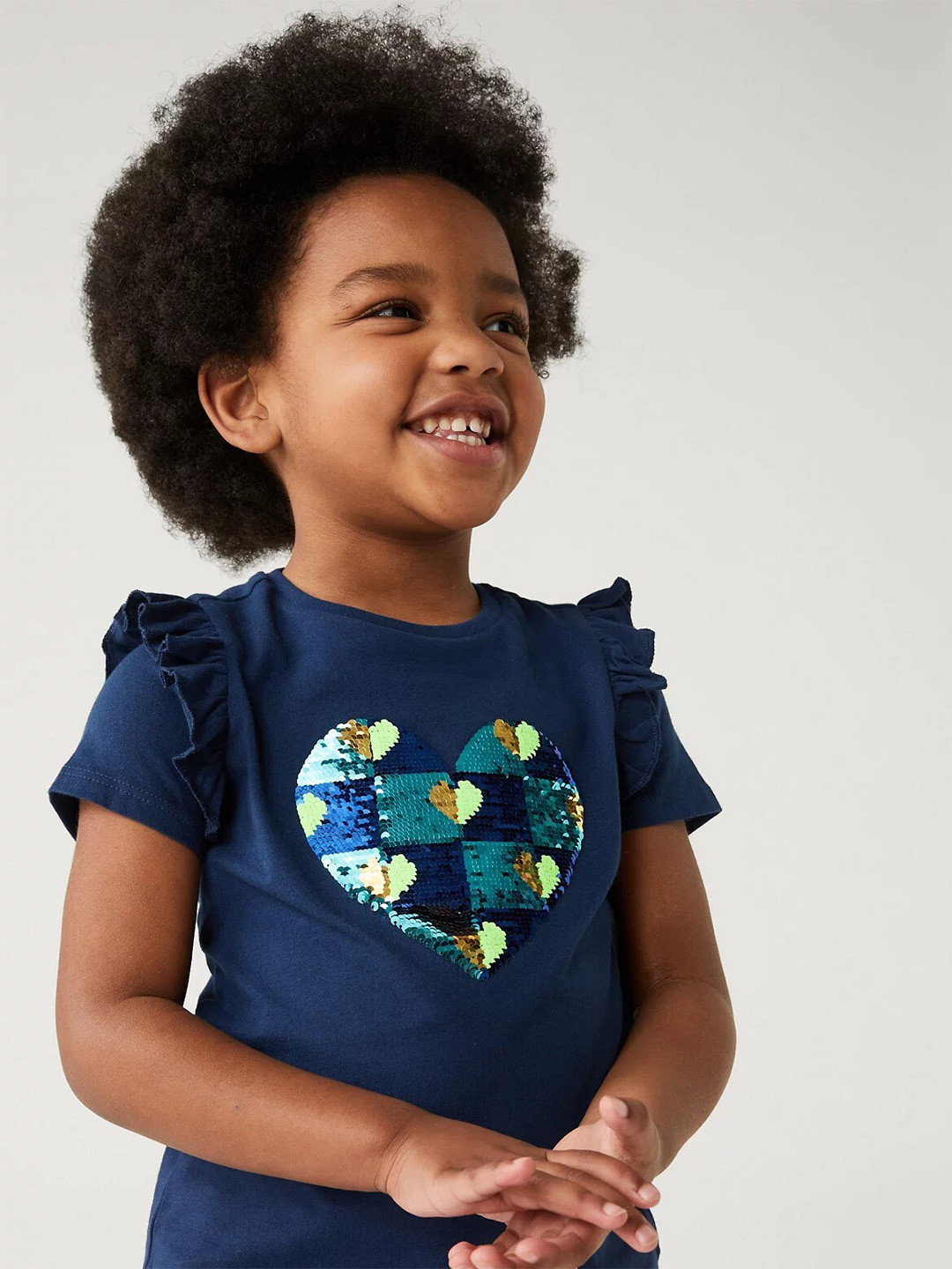 Buy Marks & Spencer Girls Embellished Pure Cotton T Shirt Tshirts for