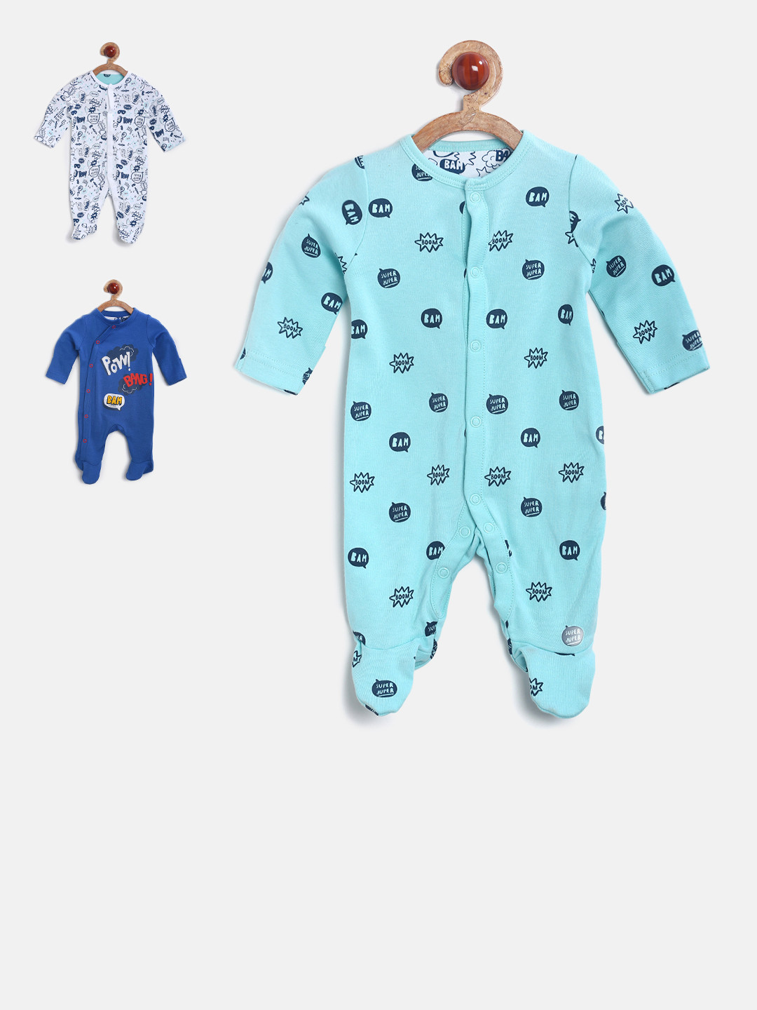 Buy Mothercare Boys Pack Of 3 Sleepsuits Sleepsuit for Boys 2181206