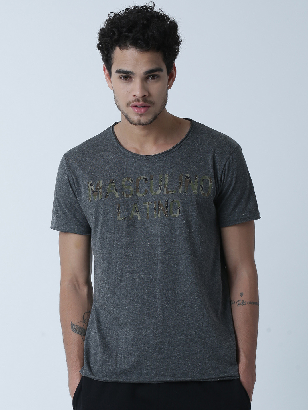 Men's Black Tuck Out Latin Shirt M096_Sale