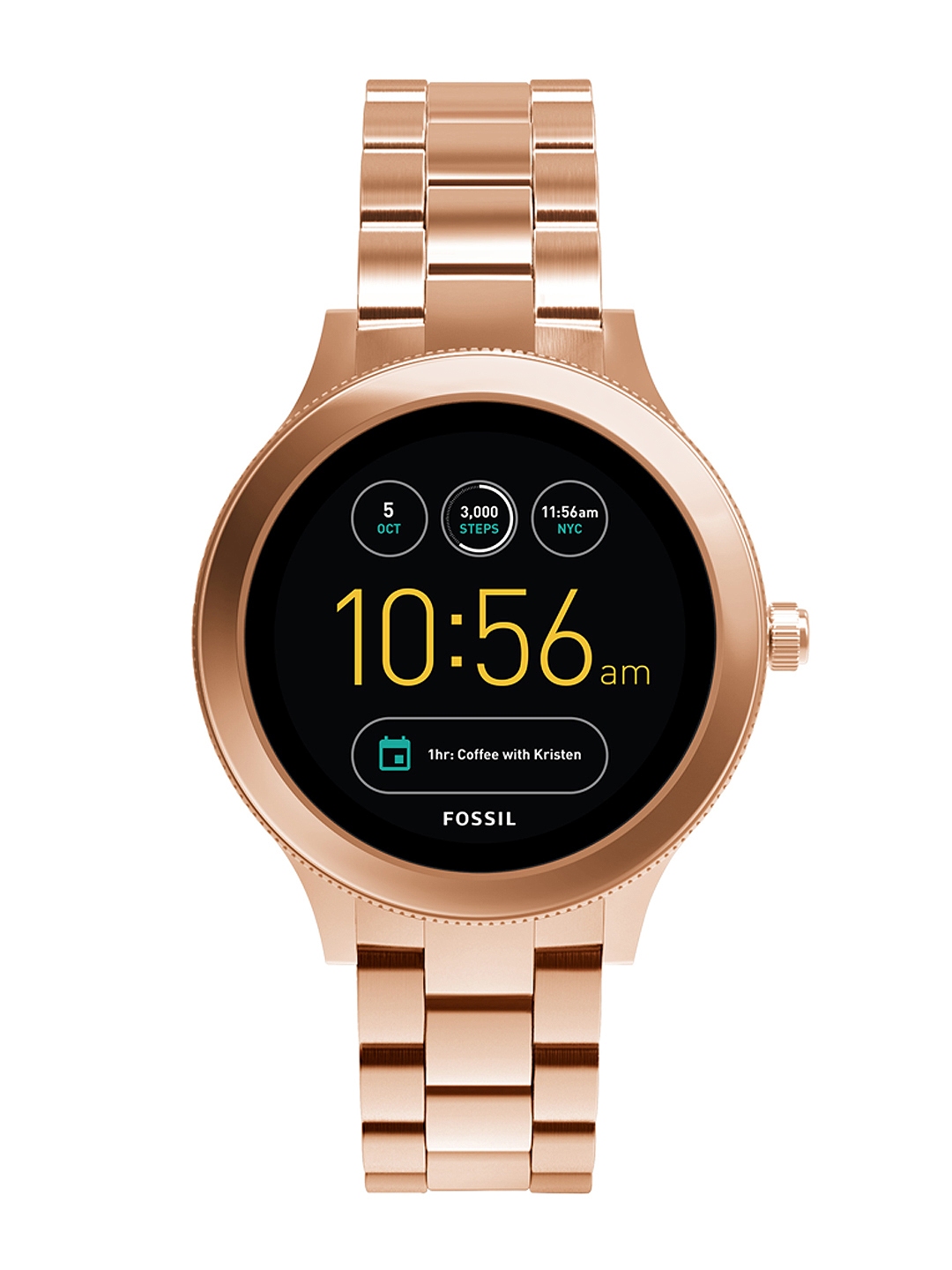 smartwatch fossil venture hr blush leather ftw6015