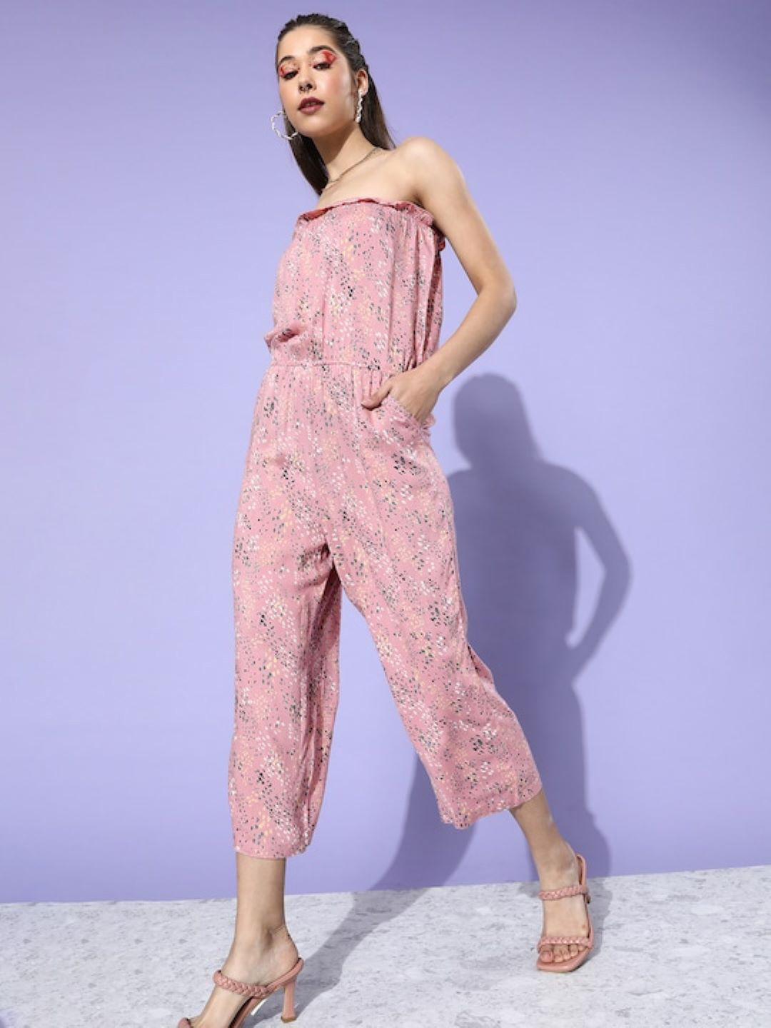 Buy Sera Off Shoulder Printed Capri Jumpsuit Jumpsuit for Women