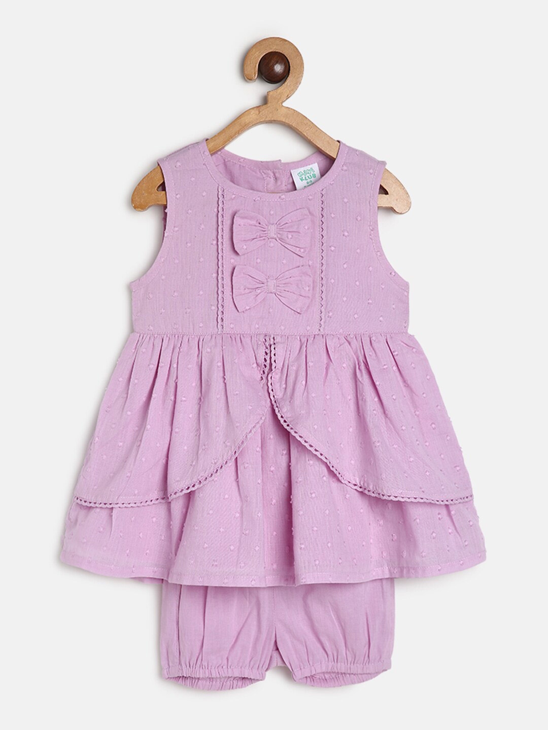 buy-mini-klub-girls-self-design-pure-cotton-fit-and-flare-dress-with