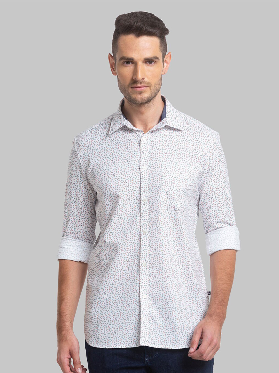 Buy Parx Men Slim Fit Printed Cotton Casual Shirt - Shirts for Men ...