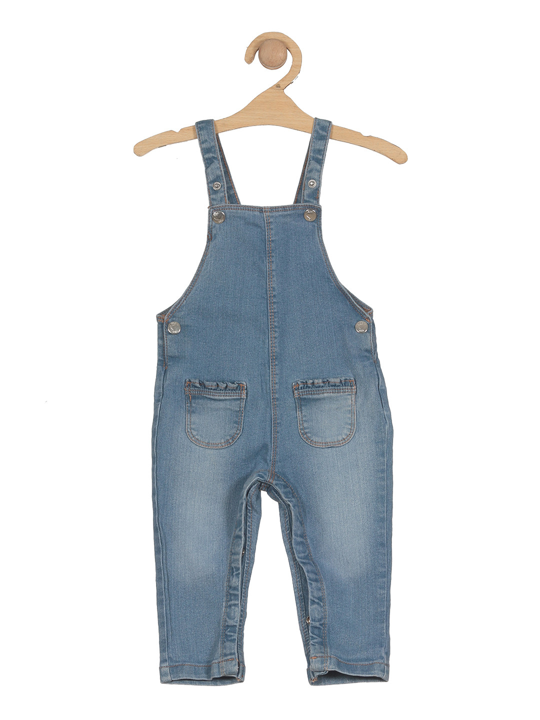 Buy Lil Lollipop Infant Straight Fit Cotton Denim Dungaree Dungarees