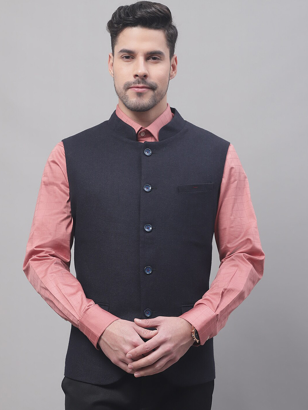 Buy Cantabil Men Mandarin Collar Waist Formal Coat Waistcoat for Men