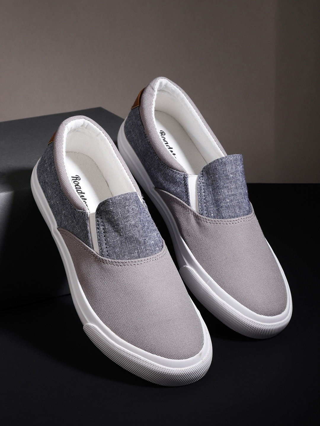 Buy Roadster Men Grey Slip On Sneakers Casual Shoes for Men 2184583