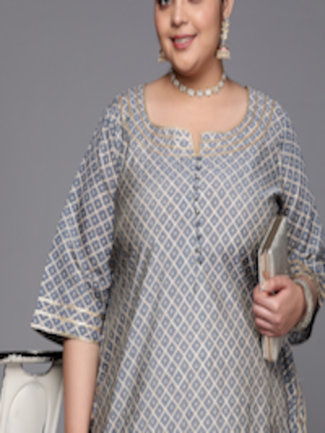 Buy EXTRA LOVE BY LIBAS Plus Size Geometric Printed Flared Sleeves ...