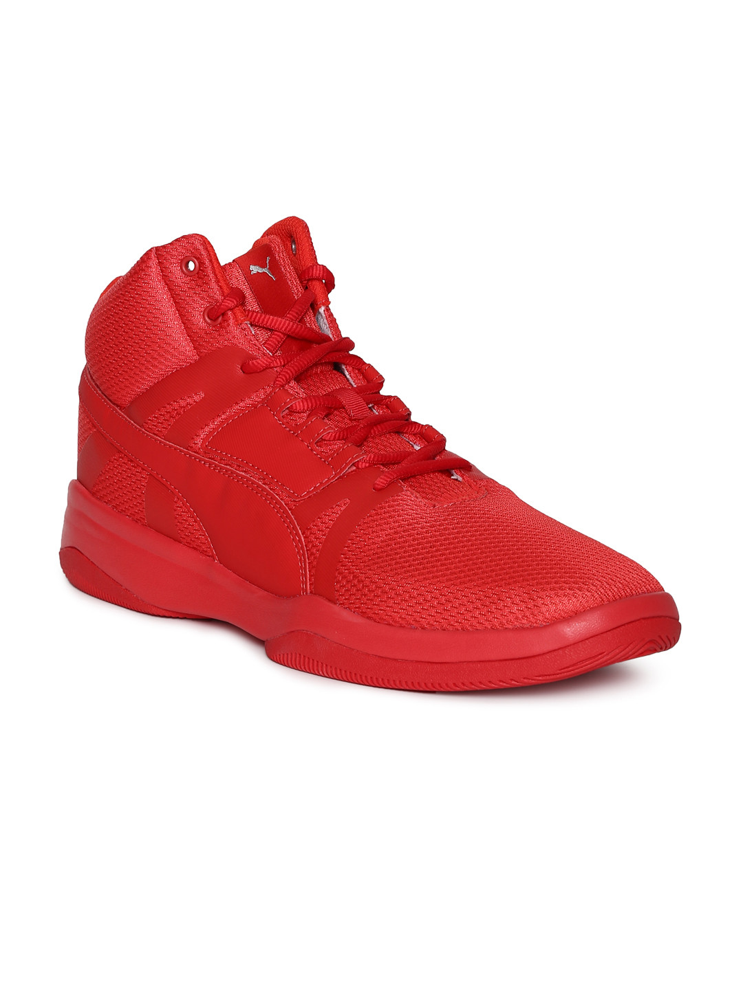 Buy Puma Men Red Solid Mesh Rebound Street Evo High Top Sneakers