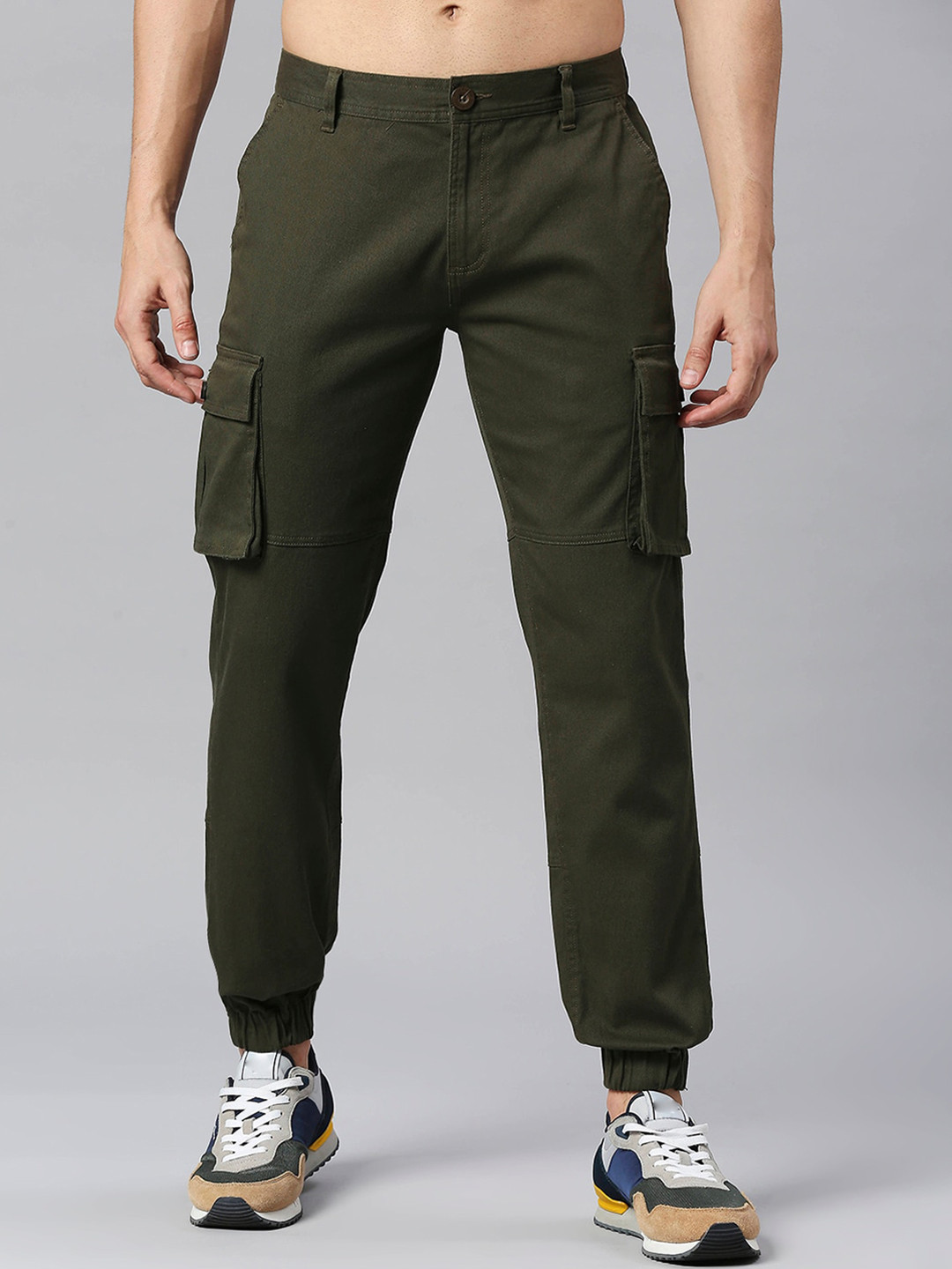 Buy Moda Rapido Men Mid Rise Comfort Slim Fit Cargos Trousers