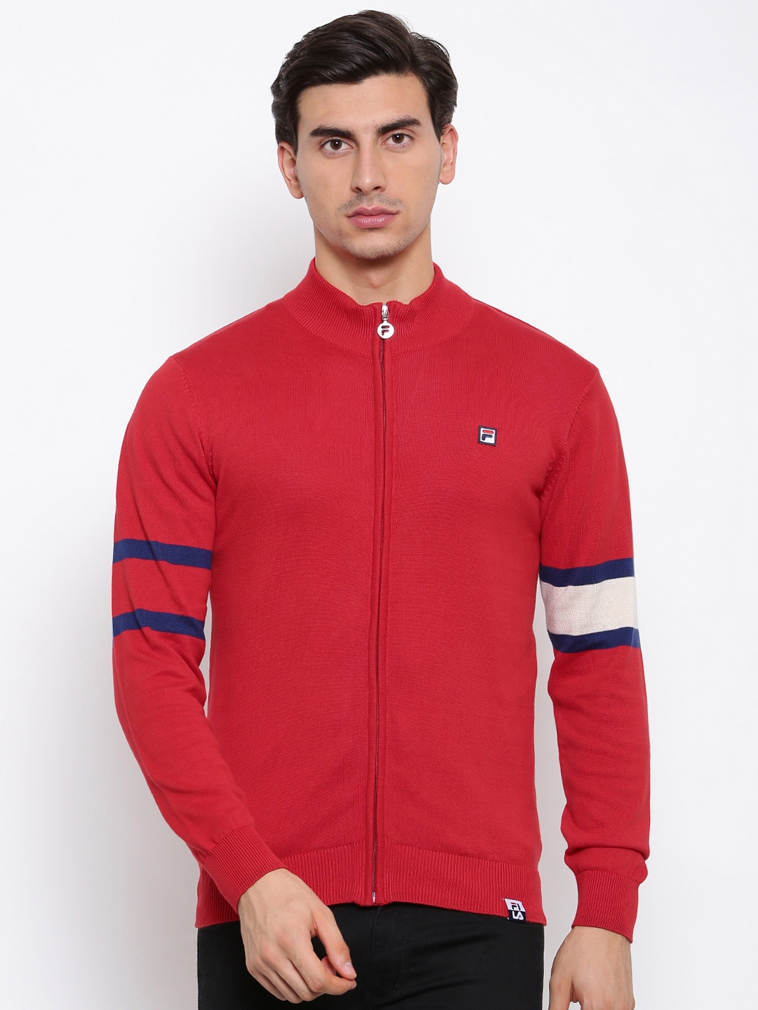 Buy FILA Men Red Solid Cardigan - Sweaters for Men 2185116 | Myntra