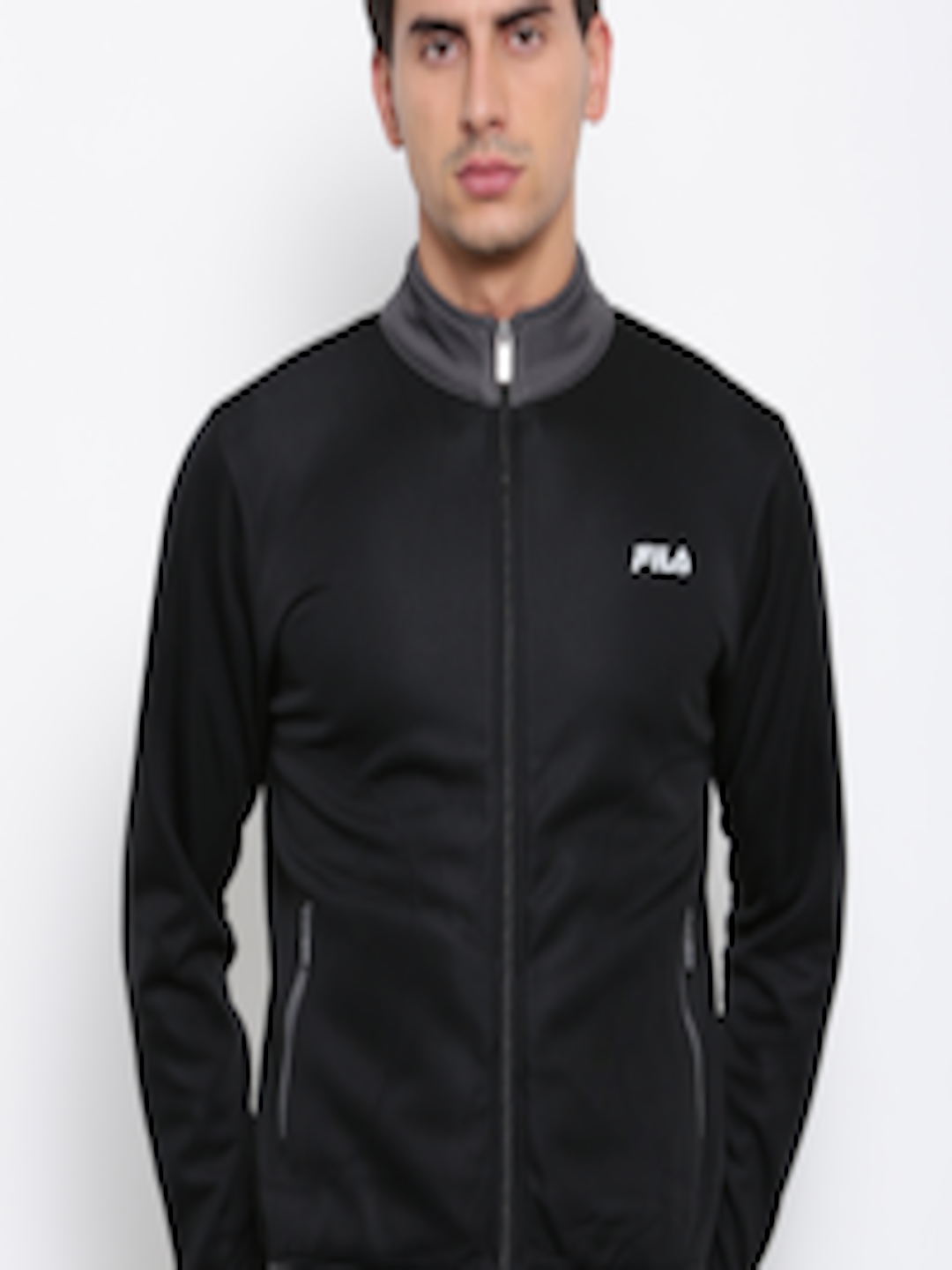 Buy FILA Men Black Solid Sporty Jacket - Jackets for Men 2185283 | Myntra