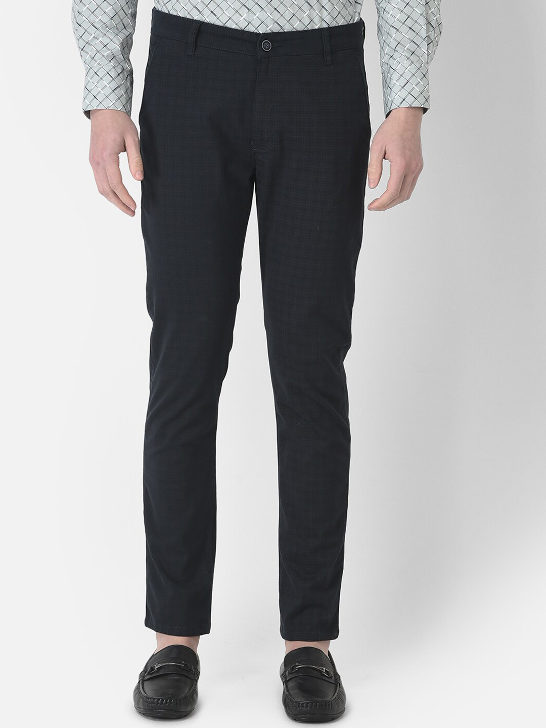 Buy Crimsoune Club Men Checked Mid Rise Urban Slim Fit Trousers buy-crimsoune-club-men-checked-mid-rise-urban-slim-fit-trousers