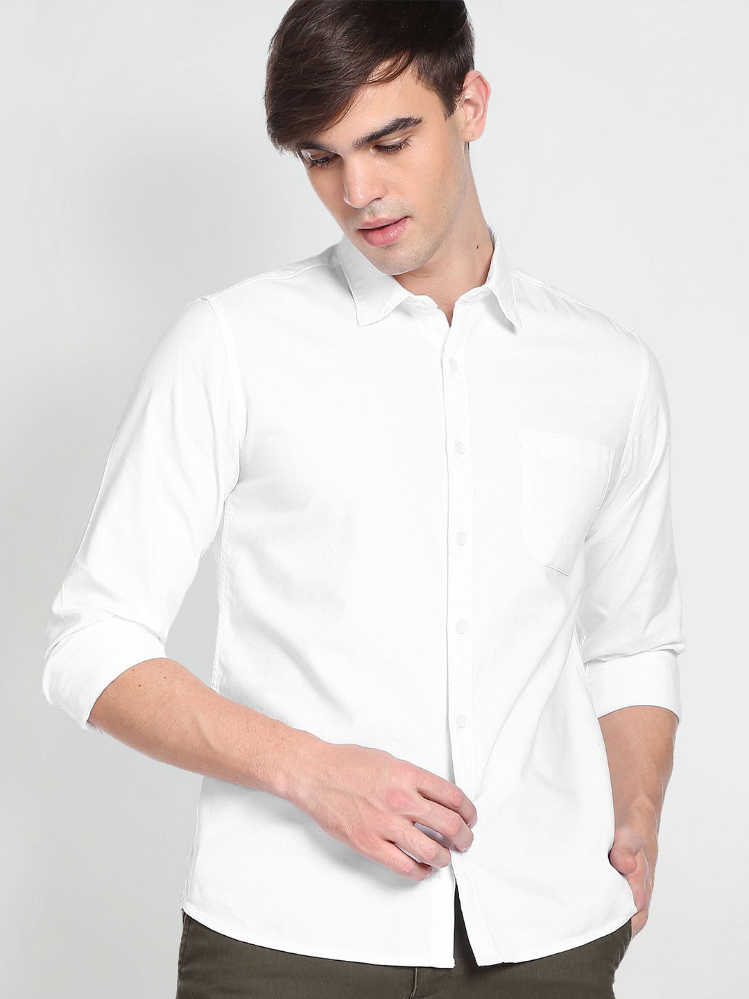 Buy Flying Machine Dobby Slim Fit Casual Shirt - Shirts for Men ...