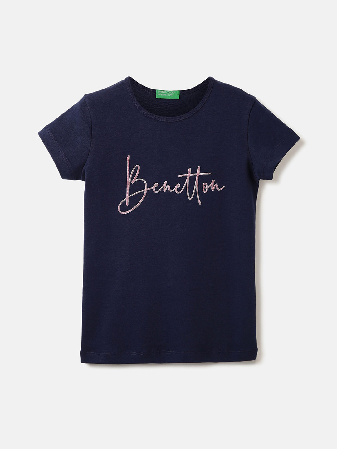United Colors Of Benetton Mädchen T-Shirt – Kurzärmlig, Mit Einfarbigem Wasserdruck
