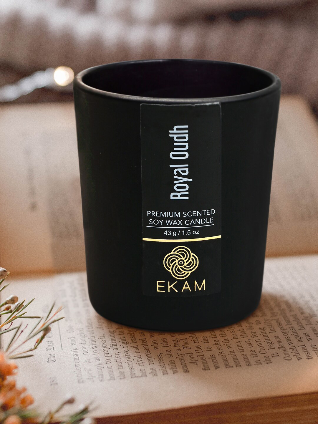 Buy Ekam Black 3 Pieces Royal Oudh Scented Candle Jars Candles for