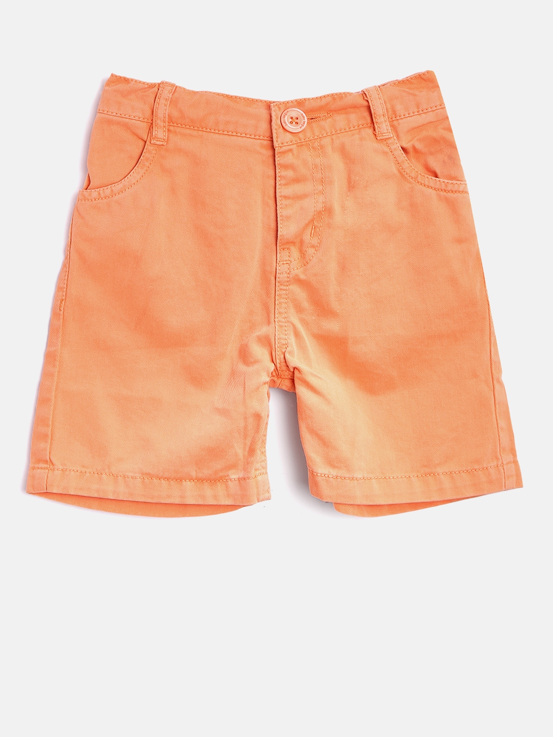 Buy Baby League Boys Orange Solid Regular Fit Shorts - Shorts for Boys ...