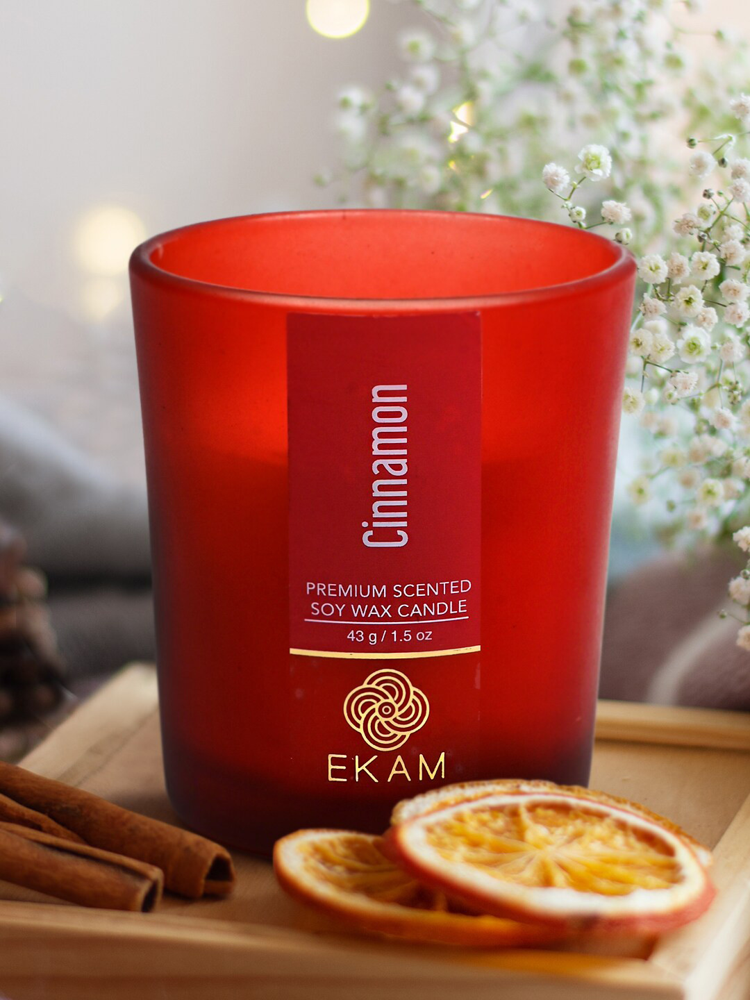 Buy Ekam Red 9 Pieces Cinnamon Fragrance Scented Candle Jars Candles