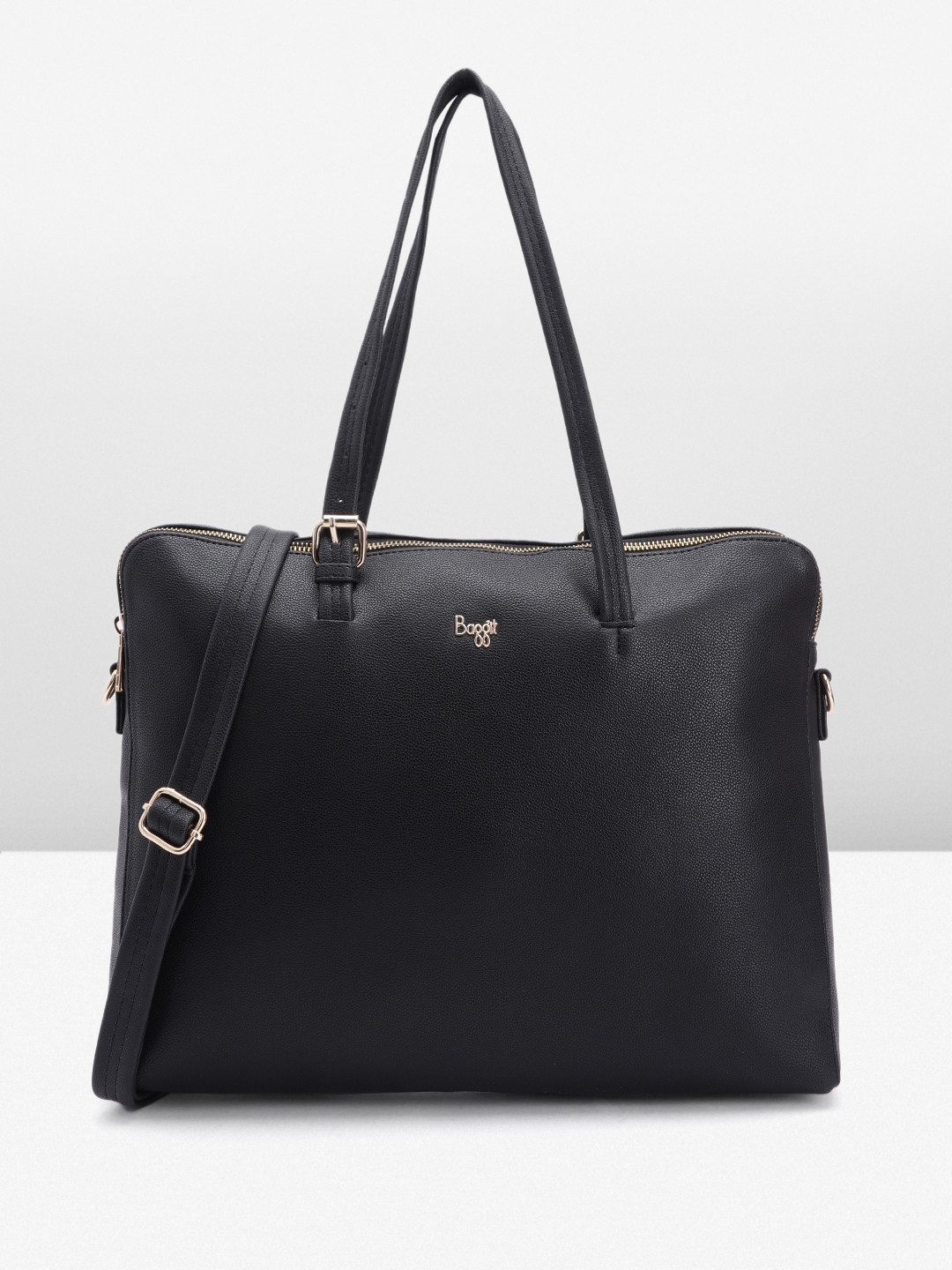 Buy Baggit Solid PU Oversized Structured Laptop Shoulder Bag Handbags